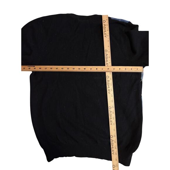 LL Bean Lambswool Argyle V-Neck Sweater Blue Black Men’s Medium - Picture 6 of 6